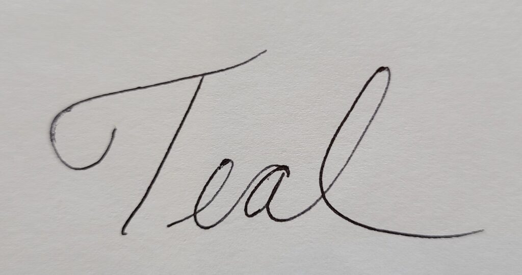teal signature